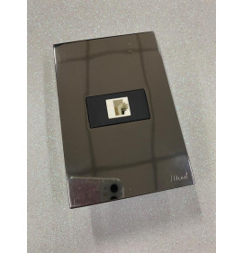 Cj Entrada rj45 Cat5 (internet) Horizontal 4x2 - Recta Espelhada Fume (modulos home grafite)